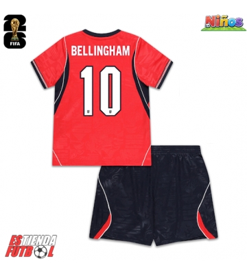 Inglaterra Jude Bellingham #10 Segunda Equipación Niños Mundial 2026 Manga Corta (+ Pantalones cortos)
